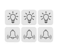 VGOL 40x Autocollants Transparents pour Interrupteurs Cloches Symboles Lumineux 14 X 14 Mm pour Interrupteurs Intérieurs Et Extérieurs