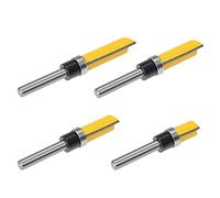 VGOL 4pcs Affleurant Garniture Routeur Bit Affleurant Garniture Modèle Routeur Bit ensemble Bois Top Roulement Fraise Outil pour Contreplaqués Résineux 12mm 20mm 25mm 38mm