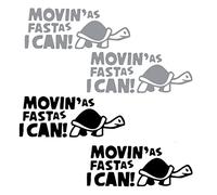 VGOL 4pcs Autocollants de Voiture Tortue Autocollant Auto-adhésifs Réfléchissants Auto Décoration pour Voiture Pare-Chocs Ordinateur Portable Moto, 18x7cm