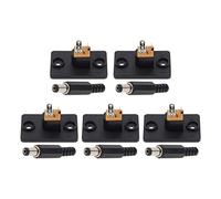 VGOL 5 Paires de Prises Mâles et Femelles à Montage sur Panneau Prise Jack Cylindrique 5.5mmx2.1mm DC pour Enregistreurs Audio Machines d'apprentissage Téléphones Appareils Ménagers