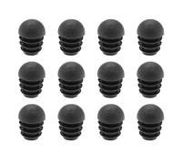 VGOL 50pcs Bouchon d'insertion de Tube en Plastique Bouchons d'extrémité Ronds Inserts en Dôme de Tube Embouts Bouchons Accessoires de Meubles pour Chaises Pieds de Table 16mm, Noir
