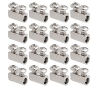 VGOL 50pcs Serre-câbles à Double Trou M3 10 X 5 Mm Clips en Acier avec Capuchon à Vis pour Borne Adaptés Aux Serre-câbles à Trou de 3,0 Mm Argent