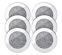 VGOL 6pcs Dessous de Verre en Verre Miroir 4 Pouces Rond en Verre Concassé Protection Antidérapante pour Tasses à Café/Thé Décor à Maison Ensembles de Bar de Table Accessoires de Cuisine
