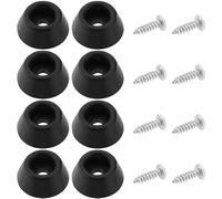 VGOL 8 Pcs Manchon de Protection de Queue de Tige de Billard avec Vis 27x12mm Accessoires de Pare-Chocs en Caoutchouc pour Queue de Billard Support à Fond Plat en Caoutchouc (Noir)