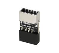 VGOL Adaptateur 9 Broches pour Carte Mère de Châssis USB 2.0 USB 2.0 9 Broches Mâle vers USB 3.1 Type E Key-A Femelle Prise du Panneau Avant Compatible avec Windows Les Systèmes