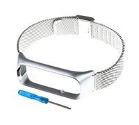 VGOL Bracelet de Montre Compatible avec Samsung Galaxy Fit 2 Bracelet en Acier Inoxydable Bracelet de Remplacement Réglable avec Outil Tournevis Argent