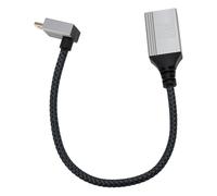 VGOL Câble Adaptateur 4K Micro HDMI vers HDMI Câble Mâle vers Femelle Coudé à 90 Degrés Câble en Nylon Tressé Court de 20cm Support 4K UHD pour TV pour Ordinateur Portable Angle vers Le Bas