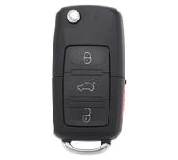 VGOL Coque de clé de rechange pliable à 4 boutons compatible avec VW Compatible avec Seat Compatible avec Skoda Compatible avec Golf Compatible avec Bora