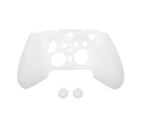 VGOL Coque en silicone souple antidérapante avec capuchons de pouce compatible avec manette sans fil Xbox Elite série 2, protection en caoutchouc souple, blanc