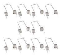 VGOL Lot de 10 ressorts à double patte 4 bobines ressorts de torsion en acier inoxydable nickelé 1 mm x 8 mm Accessoires pour poubelles