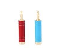 VGOL Lot de 2 adaptateurs audio 1/4 vers 3,5 mm en alliage d'aluminium plaqué or Jack 6,35 mm vers 1/8 pour casque et haut-parleur Équipement de studio Bleu Rouge
