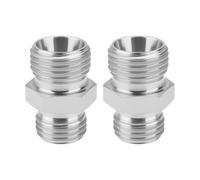 VGOL Lot de 2 Adaptateurs de Tuyaux Hydrauliques en Acier Au Carbone M14 X 1,5 Mm à M16 X 1,5 Mm pour Tuyaux D'air Et de Carburant