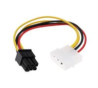 VGOL Lot de 2 adaptateurs Molex mâle à 4 broches vers PCI-E mâle à 6 broches pour carte graphique 18 AWG 18 cm
