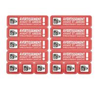 VGOL Lot de 2 autocollants pour caméra de tableau de bord - 35 mm x 130 mm/35 mm x 40 mm - Pour voiture, camionnette, camion, taxi, mini bus, caméra de sécurité - Rouge (version française)