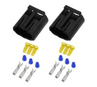 VGOL Lot de 2 connecteurs à 3 broches compatibles avec Land Rover Defender NAS Light DJ70316YA-1.8-21 28 x 25,7 x 19,5 mm avec joint de câble en caoutchouc silicone noir