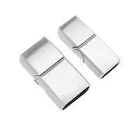VGOL Lot de 2 fermoirs magnétiques rectangulaires pour bracelet en acier inoxydable - Taille du trou : 12 x 6 mm - 8 x 5 mm - Argenté