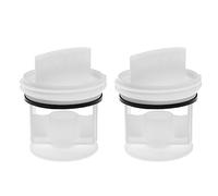 VGOL Lot de 2 filtres de vidange pour machine à laver 647920 00647920 605010 00605010 Compatible avec Bosch compatible avec pompe de vidange de machine à laver Siemens Filtre à peluches Blanc