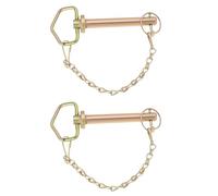 VGOL Lot de 2 goupilles d'attelage de remorque de 1,6 cm x 11 cm avec chaîne et goupille pour un montage sécurisé des attelages et essieux de remorquage agricole