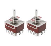 VGOL Lot de 2 interrupteurs à bascule 4PDT 4P2T 59,6 x 31,6 x 37,1 mm Marche/Arrêt à vis pour contrôler de petits projets électroniques