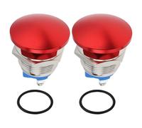 VGOL Lot de 2 Interrupteurs à Bouton-poussoir en Métal à Réinitialisation Automatique 19 Mm étanches Bouton de Démarrage AC/DC 12 V-250 V Rouge