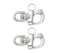 VGOL Lot de 2 manilles pivotantes en acier inoxydable 316 de 70 mm pour voilier, bateau, aviron