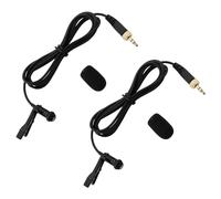 VGOL Lot de 2 microphones cravate omnidirectionnels TRS 3,5 mm sans fil avec housse en éponge compatible avec Sennheiser EW100 EW300 EW500 SK100 1,5 m
