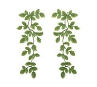 VGOL Lot de 2 paires (4 pièces) de patchs à coudre en forme de feuilles vertes, effet miroir, décoration pour loisirs créatifs, costume, loisirs créatifs