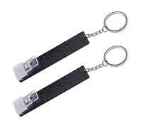 VGOL Lot de 2 porte-clés extracteur de cartes de crédit pour ongles longs, porte-clés avec couleur accrocheuse, acrylique, pince de carte de débit/bancaire pour sacs à main, Noir , 15x2 cm