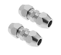 VGOL Lot de 2 raccords droits à double virole de 6 mm en cuivre plaqué nickel pour tuyau de climatisation