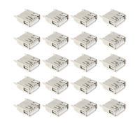 VGOL Lot de 20 connecteurs USB 2.0 type A 4 broches femelle DIP PCB Socket Connector Consumer Electronics Industrial