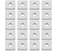 VGOL Lot de 20 écrous carrés M8 en acier galvanisé 20 x 20 x 6 mm pour meubles, équipements, construction, appareils électriques, machines industrielles