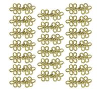 VGOL Lot de 20 paires de fermoirs grenouille chinoise - Fermeture à coudre - Boutons de costume pour vêtements taoïstes - Cheongsam Cape - Pull Cardigan Shrug, or, 8x3cm
