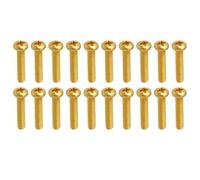VGOL Lot de 20 vis de micro à filetage métrique en métal - 3,5 x 20 mm - Réglage de la hauteur - Compatible avec guitare électrique Stratocaster ST - Doré