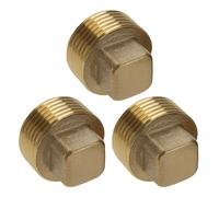 VGOL Lot de 3 bouchons d'obturation mâles NPT en laiton à tête carrée de 1,9 cm à quatre coins pour drainage de gaz et applications marines