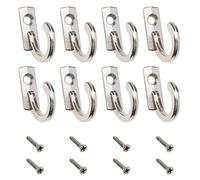VGOL Lot de 30 crochets muraux avec vis en métal - Crochets simples en alliage - Accessoires pour écharpe, sac, serviette, clé - Argenté