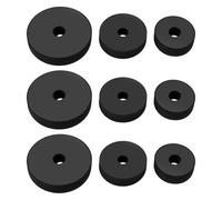 VGOL Lot de 30 rondelles de robinet en caoutchouc mixte de 3/8", 1/2", 3/4", rondelles plates en caoutchouc pour boulons, vis, robinets, appareils ménagers, noir