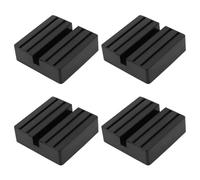 VGOL Lot de 4 blocs de protection carrés en caoutchouc pour cric de voiture - 7,5 x 7,5 x 2,5 cm - Cadre en caoutchouc à fente - Protection de rail - Pour cric d'orteil