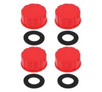 VGOL Lot de 4 Bouchons de Bidon d'essence de 5 Gallons Filetage Grossier Couvercle de Remplacement pour Bidon d'essence de 5 Gallons de 1,75 à 1,81 Pouces en Plastique Et en Métal Rouge