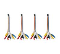 VGOL Lot de 4 connecteurs de câble D-upont à pince crocodile 10 broches femelle vers pince crocodile Longueur du fil 17,5 cm pour expérience électronique