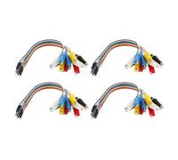 VGOL Lot de 4 connecteurs de câble D-upont à pince crocodile 10 broches mâle vers pince crocodile Longueur du fil 17,5 cm pour expérience électronique