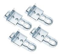 VGOL Lot de 4 paires de raccords d'angle de lit réglables en hauteur pour sommier à lattes, coussin de barre centrale, support de poutre centrale, connecteur en acier galvanisé