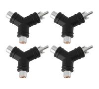 VGOL Lot de 4 répartiteurs RCA Y 1 mâle vers 2 connecteurs audio femelles - Convertisseur audio adapté pour conversion de câble audio vidéo AV TV