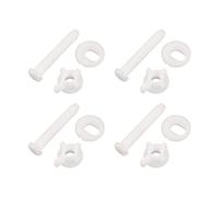 VGOL Lot de 4 vis de fixation universelles pour siège de toilette avec écrous et rondelles pour fixer le siège de toilette supérieur, blanc