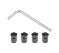 VGOL Lot de 4pcs Capuchons de Tige Valve de Pneu de Voiture en Acier Inoxydable Antivol pour Pneu de Roue avec Clé pour Voiture Bus Camion Moto Vélo, Noir