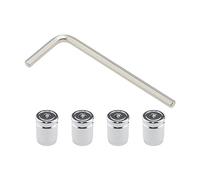 VGOL Lot de 4pcs Capuchons de Tige Valve de Pneu de Voiture en Acier Inoxydable Antivol pour Pneu de Roue avec Clé pour Voiture Bus Camion Moto Vélo, Argent