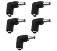 VGOL Lot de 5 adaptateurs de connecteur d'alimentation CC à angle droit 90 degrés mâle 2,1 x 5,5 mm vers connecteur femelle de 2,5 x 5,5 mm Convertisseur de coupleur caméra CCTV portable