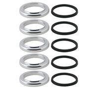 VGOL Lot de 5 anneaux de base de robinet de lavabo avec joint en ABS pour robinets de lavabo OD 49,2 mm ID 33,6 mm Hauteur 7 mm, chromé