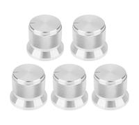 VGOL Lot de 5 boutons en aluminium 20 x 17 mm pour potentiomètre à arbre de type D de 6 mm Argenté
