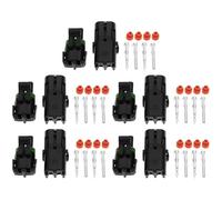 VGOL Lot de 5 Connecteurs Mâles Et Femelles à 2 Broches avec Bornes Coque étanche (12015792/12010973) Compatible avec Delphi