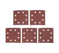 VGOL Lot de 50 Feuilles Abrasives Pré-perforées à 8 Trous 115 X 115 Mm 40 60 80 100 120 Grains pour Sols en Bois Carrelage Et Béton Compatible avec DeWalt DT3022 Rouge